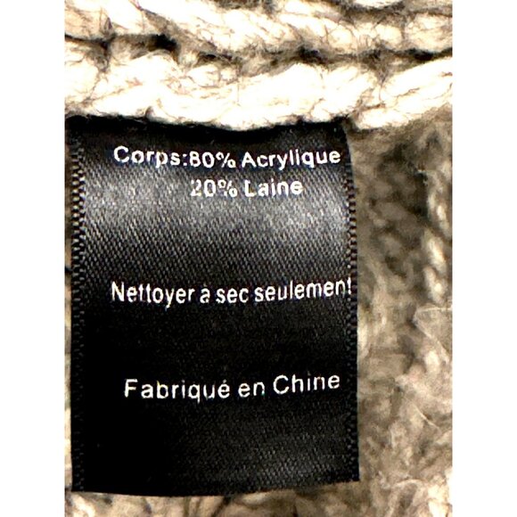 LUSH Small Oatmeal Chunky Turtleneck Sweater Cropped Textured Ribbed Cozier Warm - Picture 11 of 11